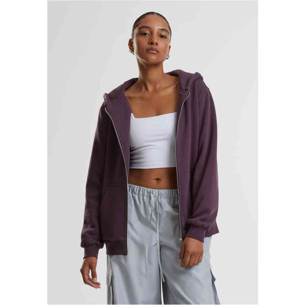 Urban Classics - Fluffy Zip hoodie - Purple